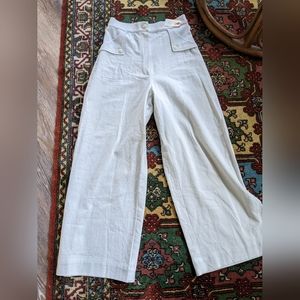 NWT ILANA KOHN Cotton Grey MIA Boy Scout High Waisted Wide Leg Trousers Pants